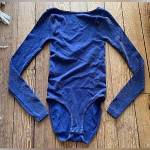 Free People Sparkling Navy Bodysuit